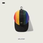 Rainbow-strap Drawstring Baseball Cap Black - One Size