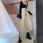 Strapless Midi Dress / Lace-up Jacket