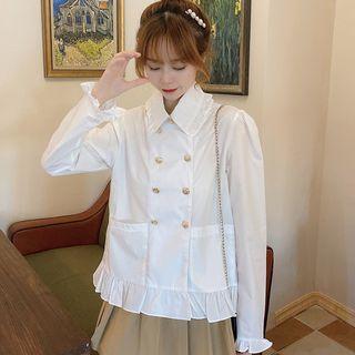 Ruffled Double-breasted Shirt
