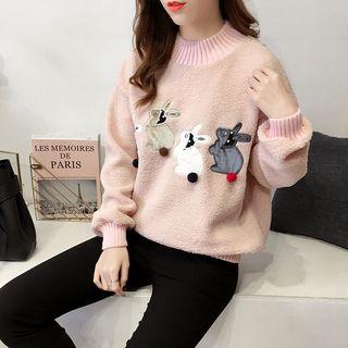 Mock-neck Rabbit Sweatshirt