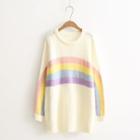 Rainbow Print Long Sweater
