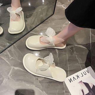 Mesh Ribbon Flat Mary Jane Mules