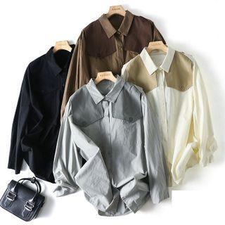 Long-sleeve Single-breasted Cargo Shirt