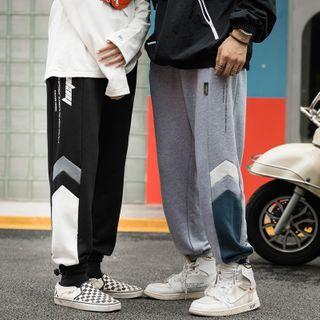 Drawstring Hem Panel High-waist Sweatpants