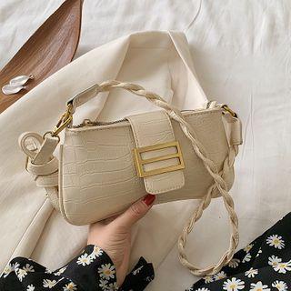 Woven Strap Zip Shoulder Bag
