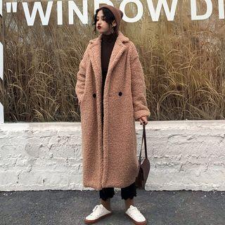 Buttoned Fleece Oversized Coat