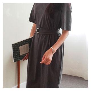 Short-sleeve T-shirt Dress With Belt