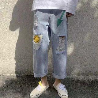 Ripped Pattern Jeans