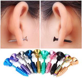 Stainless Steel Screw Through & Through Earring