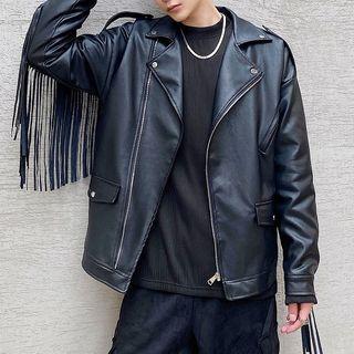 Faux-leather Fringe Jacket