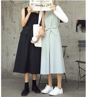 Set: Sleeveless Midi A-line Dress + Belt Bag