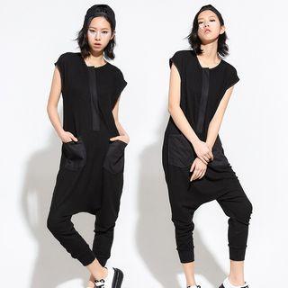 Short-sleeve Harem Jumpsuit