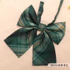 Plaid Bow Tie Jk048 - Dark Green - One Size