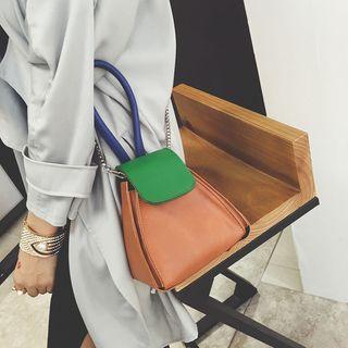 Colour Block Pyramid Shoulder Bag