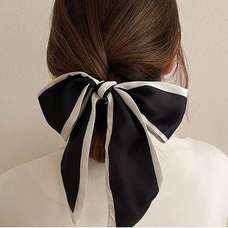 Two-tone Narrow Scarf Hair Tie