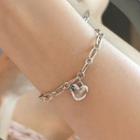 925 Sterling Silver Heart Bracelet S13 - Love Heart Bracelet - One Size