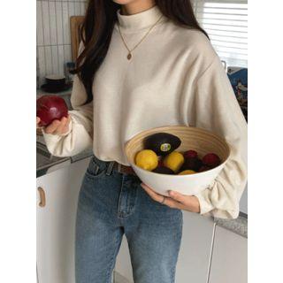 Mock-neck Balloon-sleeve Top