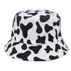 Milk Cow Print Bucket Hat Black - One Size