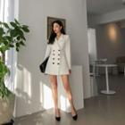 Double-breasted A-line Blazer Minidress
