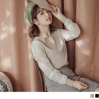 Lace Panel Knitted Top