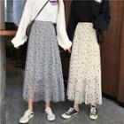 High-waist Polka Dot Sheer Skirt