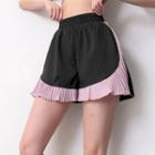 Mock Two-piece Pleated Sports Mini Skirt