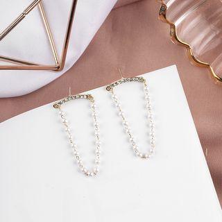 Faux Pearl Dangle Earring 180224-ln - One Size