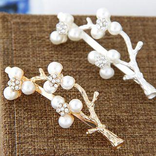 Faux Pearl Branch Hair Clip