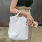 Pvc Overlay Pleather Tote White - One Size