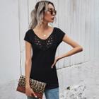 Cap-sleeve Cutout T-shirt