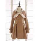 Sailor Collar Bow Double-breasted Coat