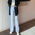 High-waist Boot-cut Jeans / Plain Blazer