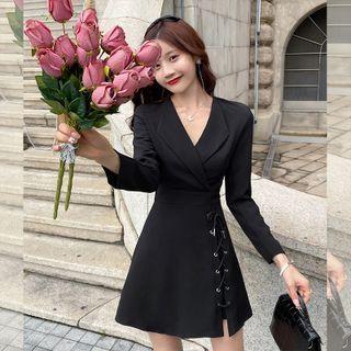 Lace-up Mini A-line Blazer Dress