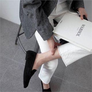 Plain Faux-suede Loafers