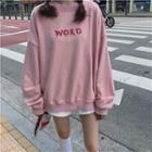 Word Print Long-sleeve Sweater