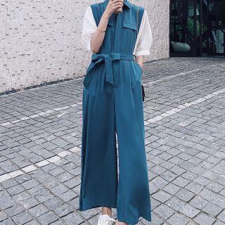 Short-sleeve Mock Two-piece Cropped Jumpsuit