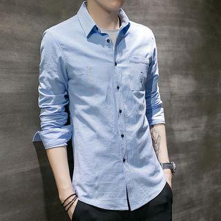 Long-sleeve Plaid Shirt / Long-sleeve Lettering Shirt