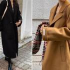 Detachable Quilted Vest Wool Blend Long Coat