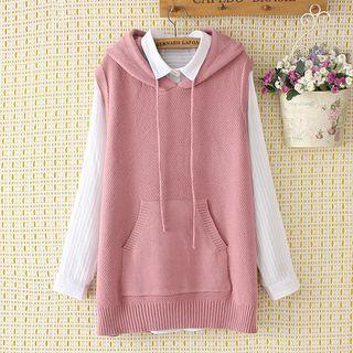 Hooded Sleeveless Knit Top