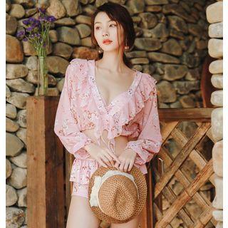 Set Of 3: Printed Bikin + Cover-up
