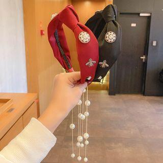 Bee Studded Beaded Drop Hair Band