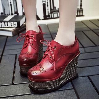 Brogue Wedge Oxfords