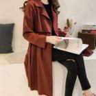 Tie-front Button Trench Coat