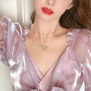 Butterfly Pendant Choker As Shown In Figure - One Size