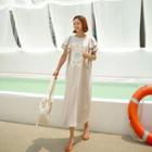 Ruffle-sleeve Printed T-shirt Dress