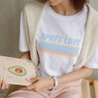Pastel Letter Color-block T-shirt