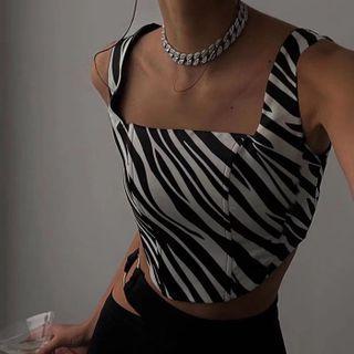 Sleeveless Animal Print Top
