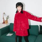 Button-up Jacket / Mini A-line Skirt