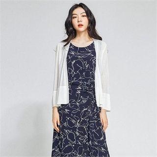 Tall Size Square-neck Patterned Top