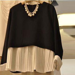 Accordion Panel Long-sleeve Top